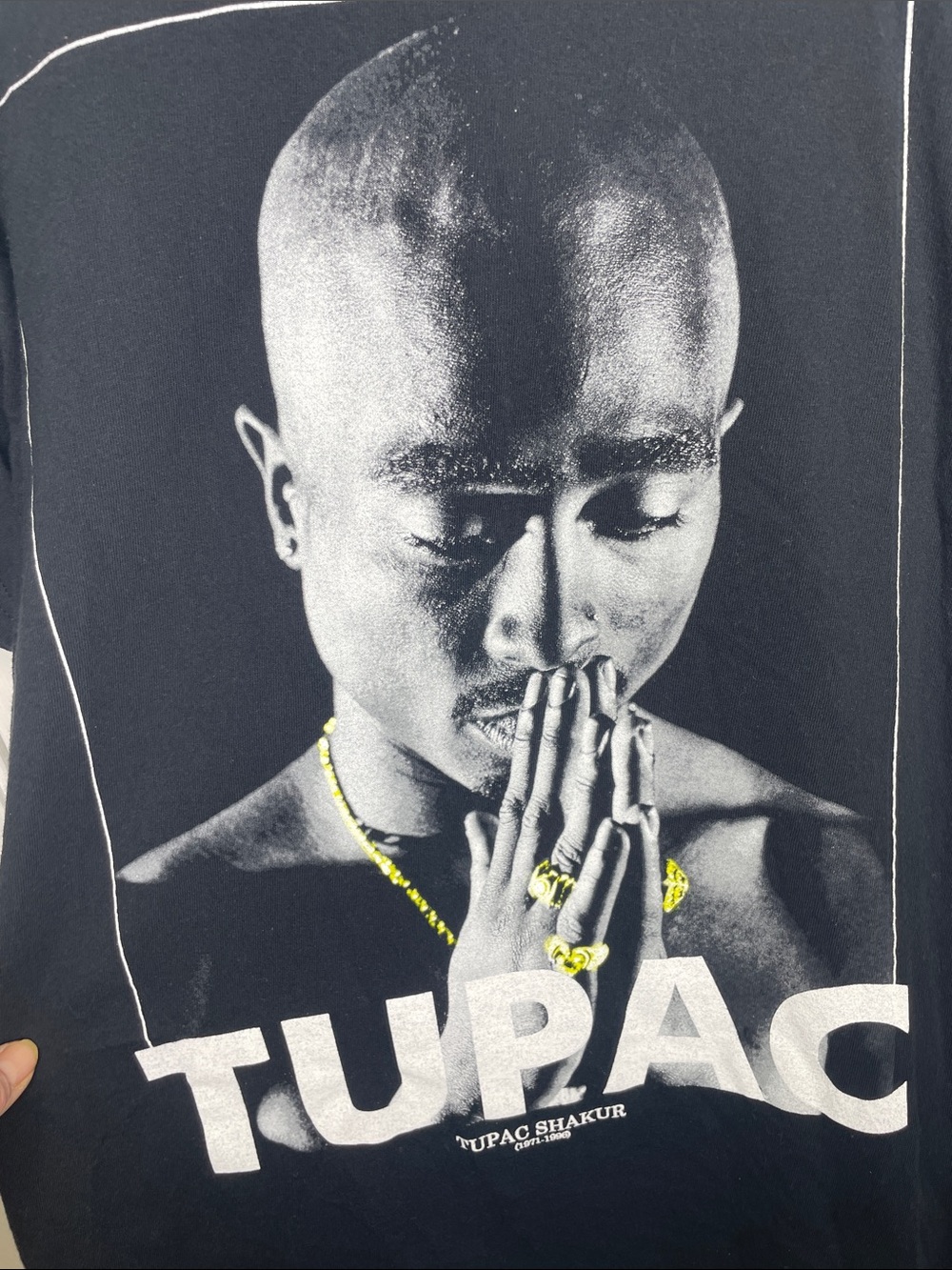 Tupac Black Graphic Tee - Men's Short Sleeve Crewneck cool tee.